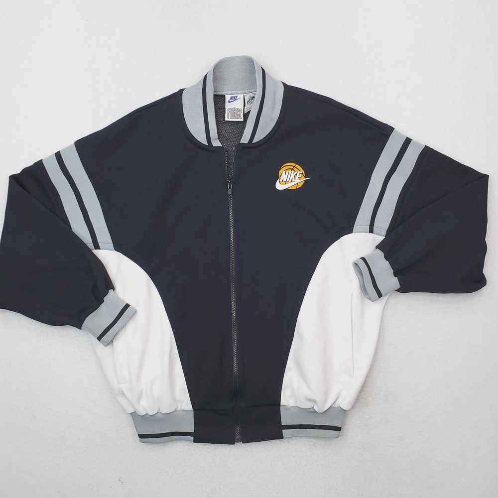 Vintage‎ Nike Force Track Jacket Mens Medium Blue Colorblock Basketball 90s